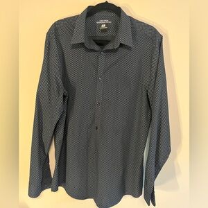 H&M Men's Black and White Patterned Shirt- Sz XL